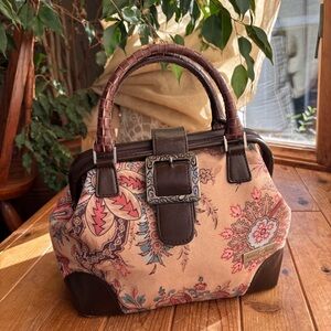 Isabella’s Journey Tan Floral Handbag